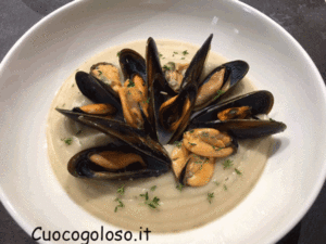 crema-di-cannellini-con-sauté-di-cozze-300x225 Crema di Cannellini profumata al Timo con Sauté di Cozze