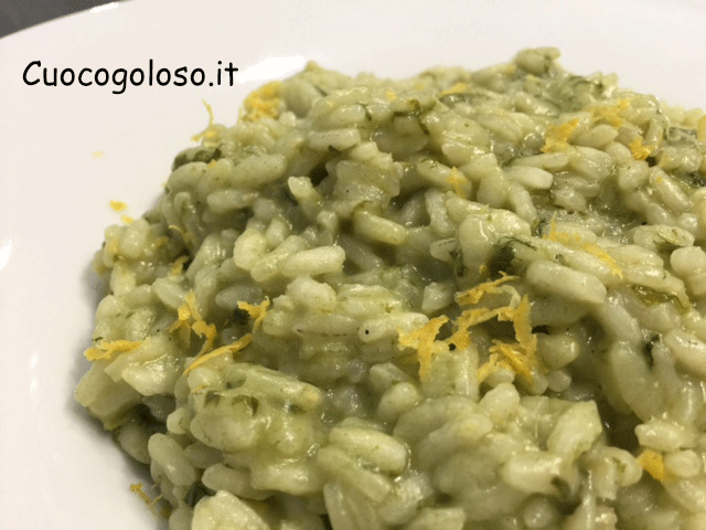 risotto-con-stridoli-gorgonzola-e-limone.6 Risotto con Stridoli, Gorgonzola Dolce e Buccia di Limone