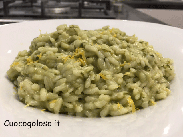 risotto-con-stridoli-gorgonzola-e-limone.7 Risotto con Stridoli, Gorgonzola Dolce e Buccia di Limone