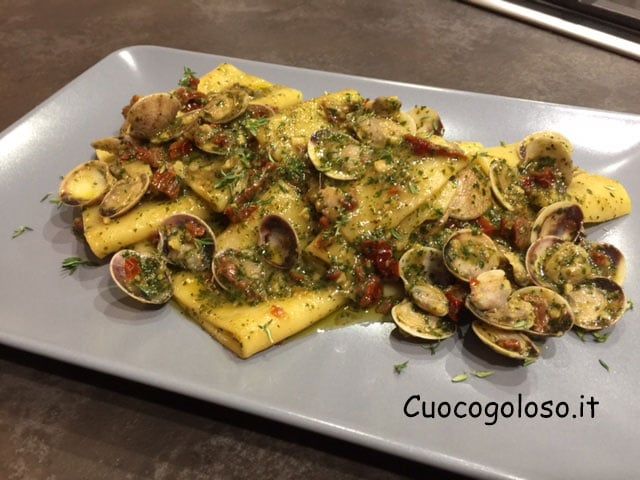 paccheri-vongole.6 Paccheri con Lupini, Pesto e Pomodori Secchi
