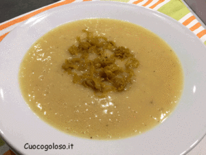 crema-di-patate-e-zucca-300x225 Crema di Patate e Zucca con scalogni brasati e Curcuma