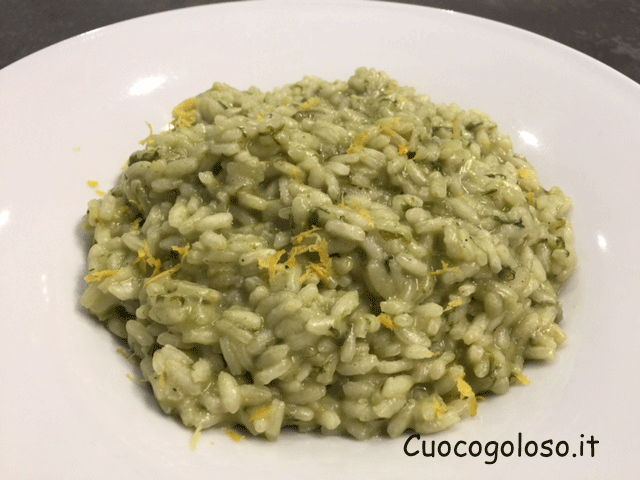 risotto-con-stridoli-gorgonzola-e-limone.5 Risotto con Stridoli, Gorgonzola Dolce e Buccia di Limone