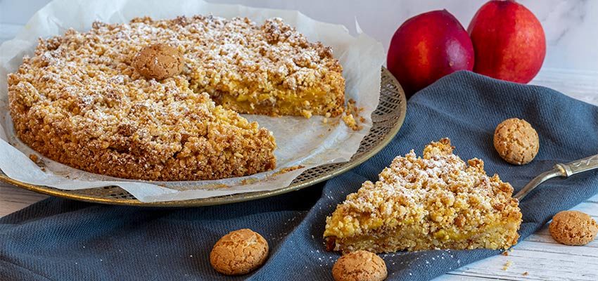 BLOG-1-2-850x400 Torta Sbriciolata con Pesche e Amaretti