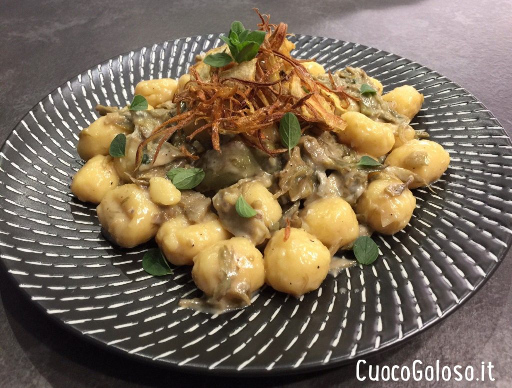 2B0B1BAE-18C2-4D84-BF34-5EB8B230CD6C-1024x777 Gnocchi di Patate con Carciofi, Gorgonzola Dolce e Maggiorana