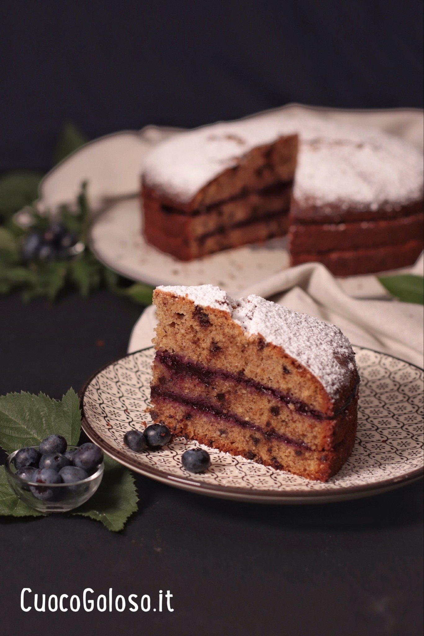 torta grano saraceno e mirtilli