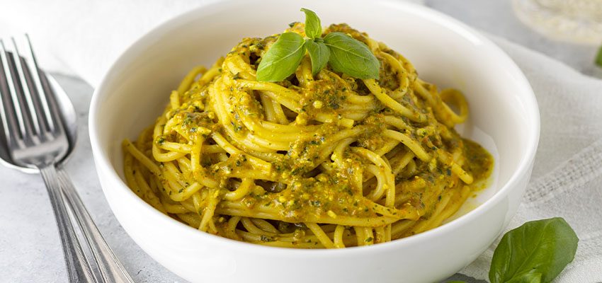 spaghtti-con-fiori-di-zucca-850x400 Pasta con Pesto di Fiori di Zucca